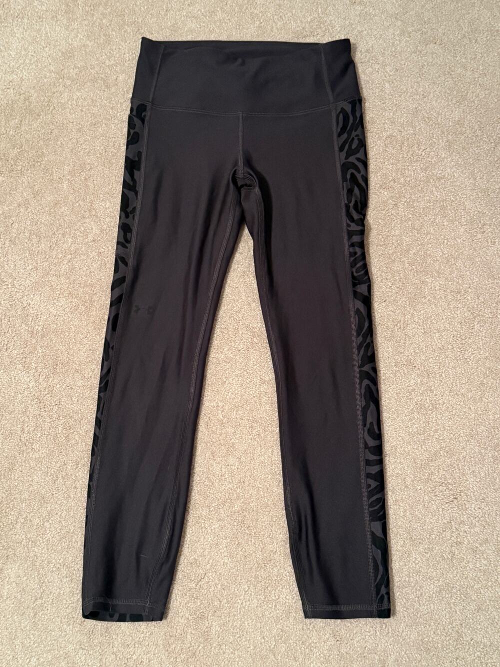 Under Armour Dark Gray Compression Leggings with Animal Print, S